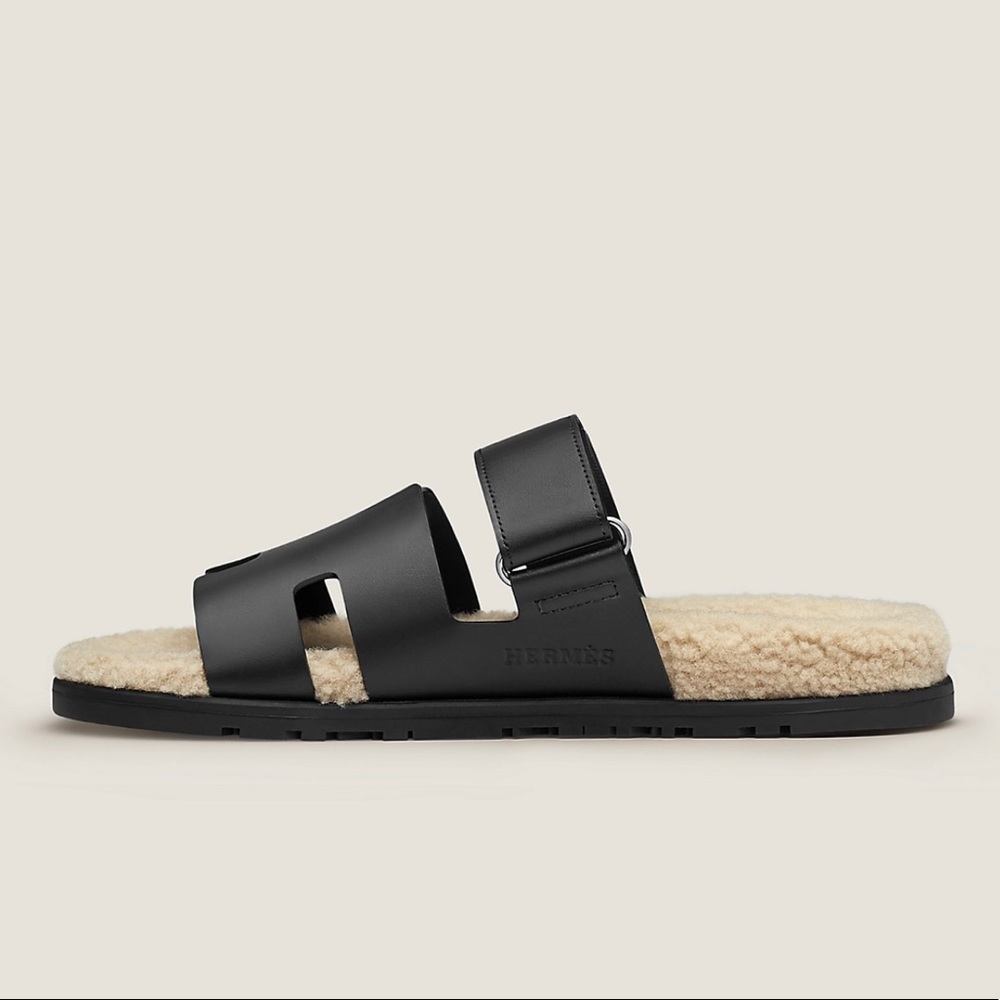 GUARANTEED AUTHENTIC!!! Hermes Chypre Shearling Slide Size 41 - Picture 1 of 10